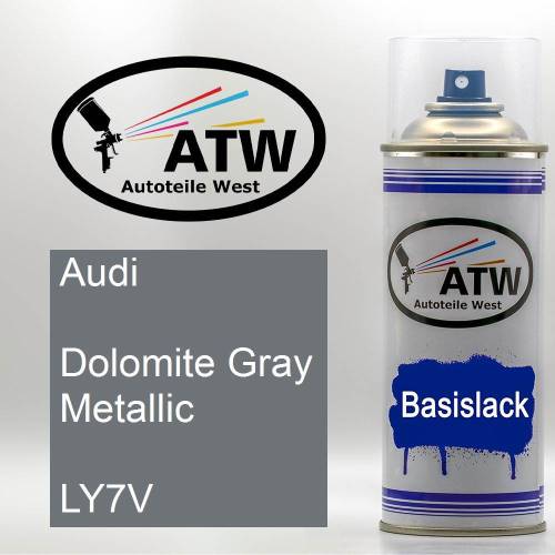 Audi, Dolomite Gray Metallic, LY7V: 400ml Sprühdose, von ATW Autoteile West.